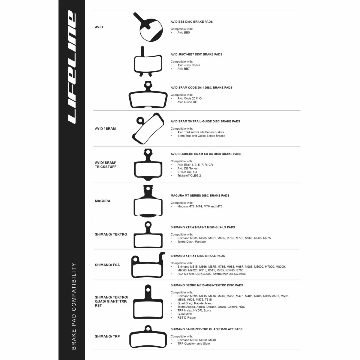 LifeLine Shimano XT- XTR Disc Brake Pad - Image 3