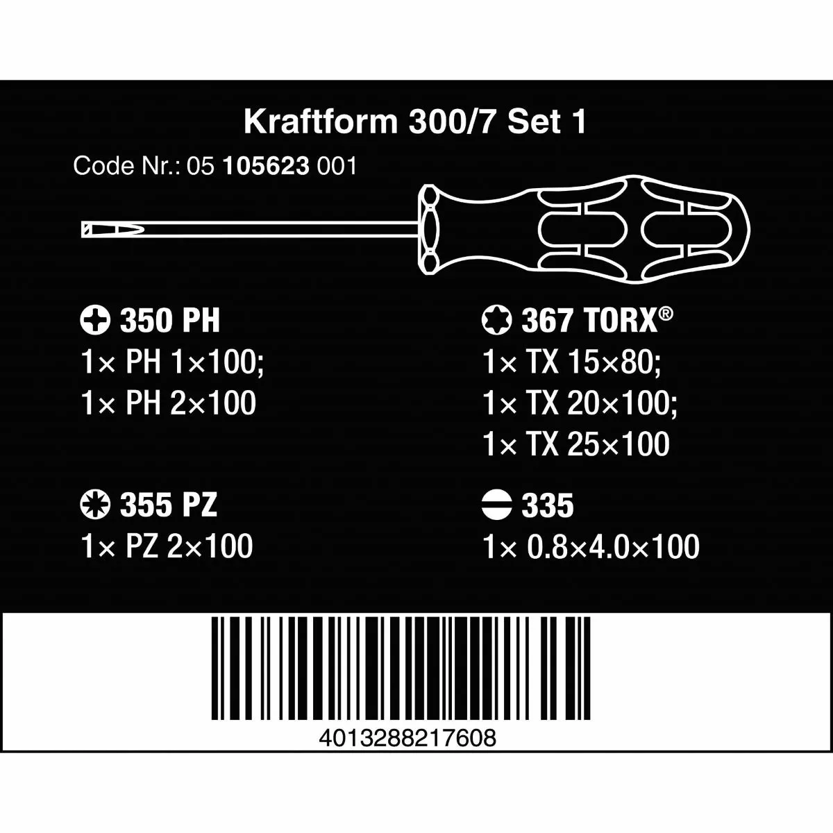 Wera Tools Kraftform 300/7 Screwdriver Set - Image 5