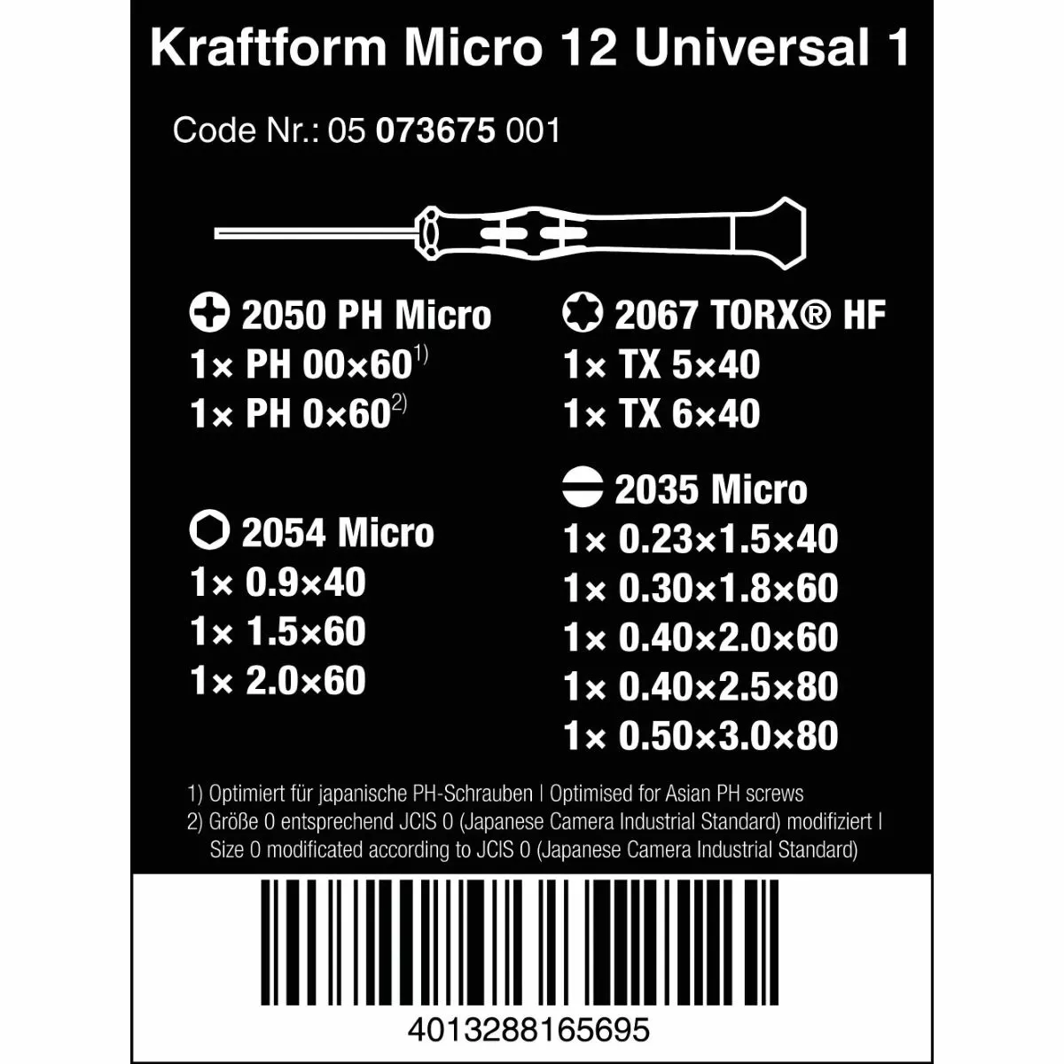 Wera Tools Kraftform Micro 12 Universal Screwdriver Set - Image 10